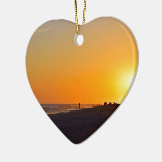 Sanibel Sunset Heart Ornament (Links)