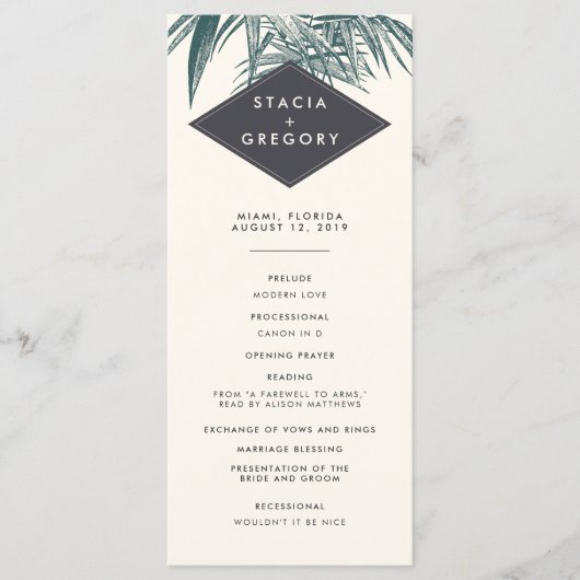 Sanibel |  Tropical Wedding Program Programmakaart (Voorkant)