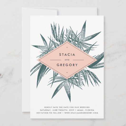 Sanibel | Tropisch botanisch sparen de Datum Kaart (Voorkant)