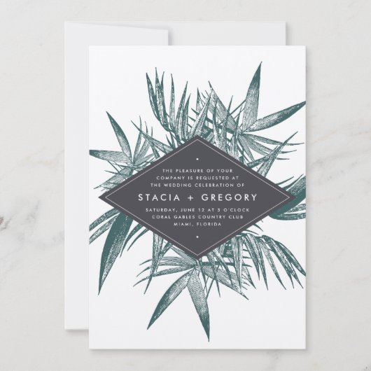 Sanibel | Tropische bruiloft uitnodiging (Voorkant)