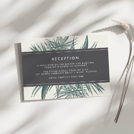 Sanibel | Vintage Tropische Trouwreceptiekaart Kaart