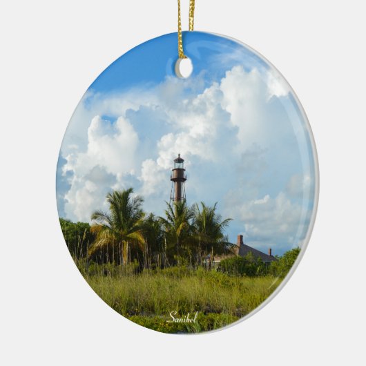 Sanibel vuurtoren kerstversiering keramisch ornament (Links)