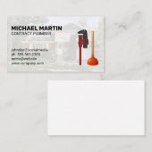 sanitair | residentieel | werk met blauwe kraag visitekaartje (Voorkant / Achterkant)