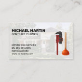 sanitair | residentieel | werk met blauwe kraag visitekaartje (Voorkant)