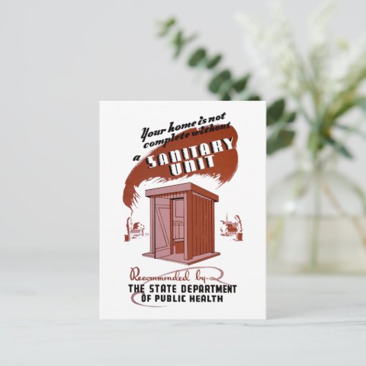 Sanitaire eenheid briefkaart (Staand voorkant)