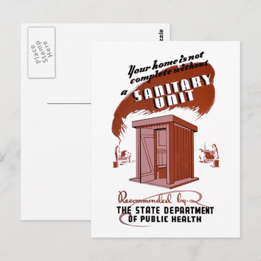 Sanitaire eenheid briefkaart (Voorkant / Achterkant)