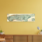 Sanitaire en Topografische kaart van New York City Canvas Afdruk (Insitu (Woonkamer))