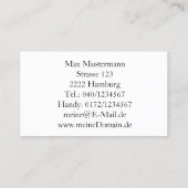 Sanitär Heizung Klimatechnik Visitenkarten Visitekaartje (Achterkant)