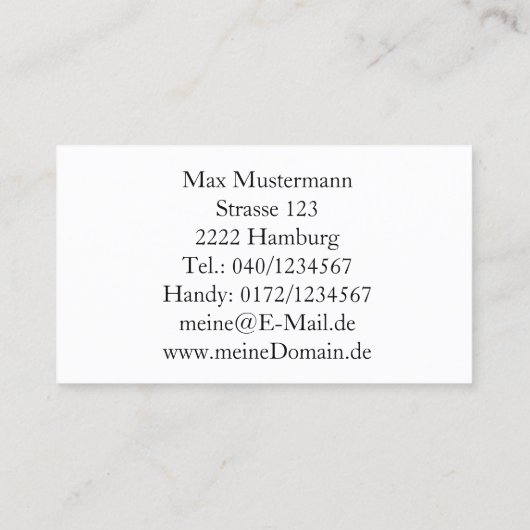 Sanitär Heizung Klimatechnik Visitenkarten Visitekaartje (Achterkant)