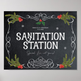 Sanitatiestation kerstwinterbruiloft poster