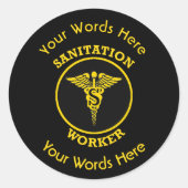 Sanitatiewerkschip Ronde Sticker (Voorkant)