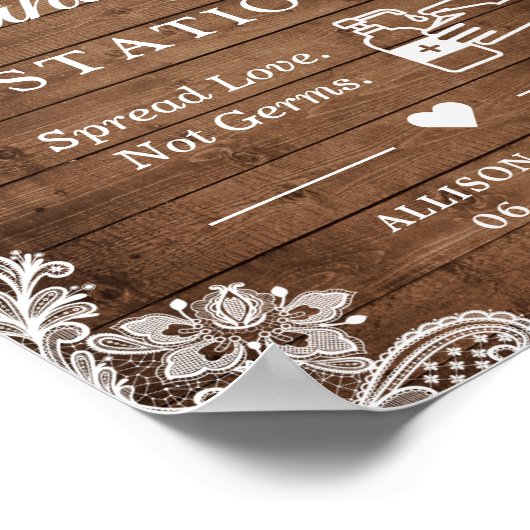 Sanitiserend station Rustic Floral String Lights Poster (Hoek)