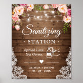 Sanitiserend station Rustic Floral String Lights Poster (Voorkant)