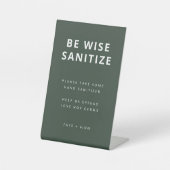 Sanitiseringsstation | Covid-19 Green Scandi Weddi Reclamebord Met Voetstuk (Voorkant)