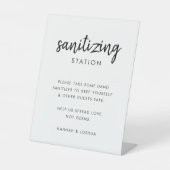 Sanitiseringsstation | Covid-19 Modern Wedding Reclamebord Met Voetstuk (Voorkant)