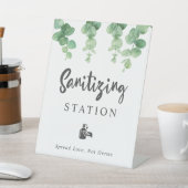 Sanitiseringsstation Eucalyptus Weddenschap Botani Reclamebord Met Voetstuk (Insitu)