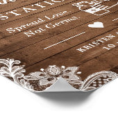 Sanitiseringsstation Onderteken Rustic Wood Twinkl Poster (Hoek)