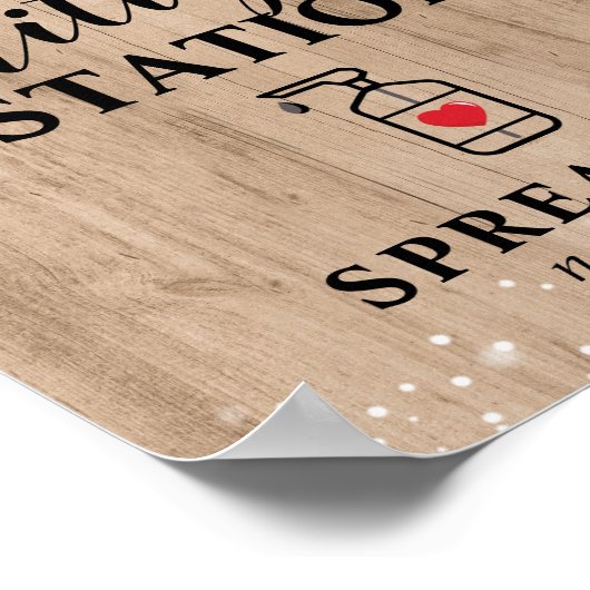 Sanitiseringsstation Rustische kerstreinzer Poster (Hoek)