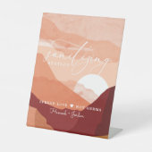 Sanitiseringsstationteken | Terra Cotta Desert Reclamebord Met Voetstuk (Voorkant)