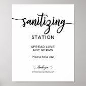 Sanitivering station Spread Love Not Germs Sign Poster (Voorkant)