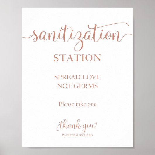 Sanitization Station Spread Love Not Germs Sign Poster (Voorkant)