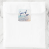 Sanitizer Beach Wedding Favor Spread Love Vierkante Sticker (Tas)