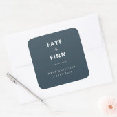 Sanitizer | Blue Scandinavian Wedday Favor Vierkante Sticker (Envelop)