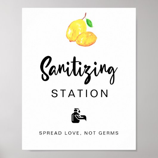 Sanitizing Station Citroen Huwelijksfeest Poster (Voorkant)