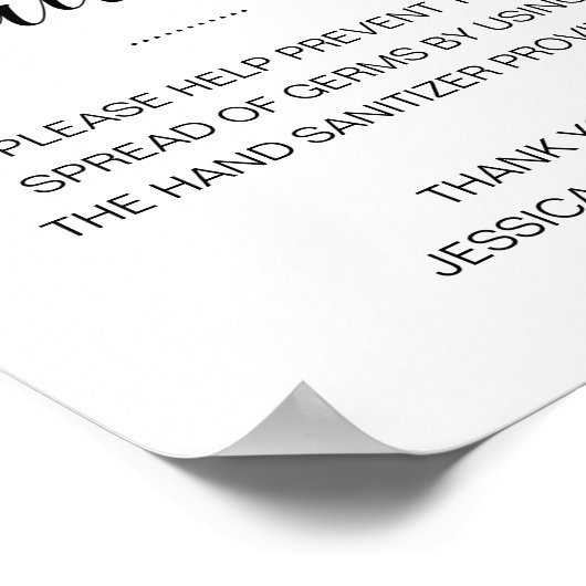 Sanitizing Station Hand Sanitizer Wedding Poster (Hoek)