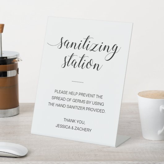 Sanitizing Station Hand Sanitizer Wedding Reclamebord Met Voetstuk (Insitu)