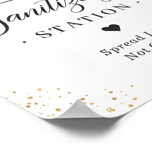 Sanitizing Station Sign Weddenschap Blush Pink Flo Poster (Hoek)