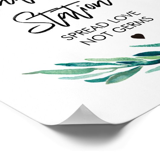 Sanitizing Station-teken groen Poster (Hoek)