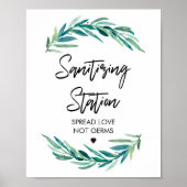 Sanitizing Station-teken groen Poster (Voorkant)