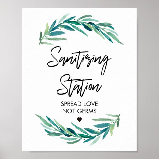 Sanitizing Station-teken groen Poster (Voorkant)