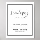 Sanitizing Station Wedding Sign Poster (Voorkant)