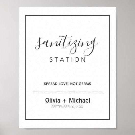 Sanitizing Station Wedding Sign Poster (Voorkant)