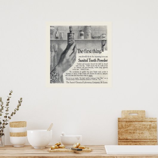  Sanitol Tooth Powder Ad vanaf 1906 Poster (Keuken)