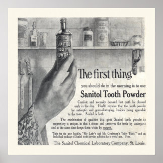  Sanitol Tooth Powder Ad vanaf 1906 Poster