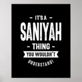 Saniyah Persoonlijke naam Birthday Gift Poster (Voorkant)