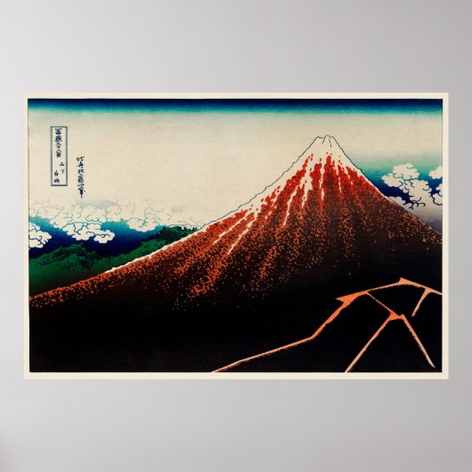 Sanka Hakuu door Katsushika Hokusai (Mount Fuji) Poster (Voorkant)