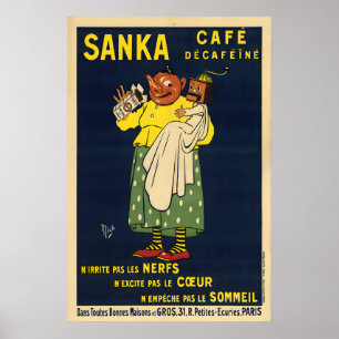 Sanka Vintage 1929 koffieposter Poster