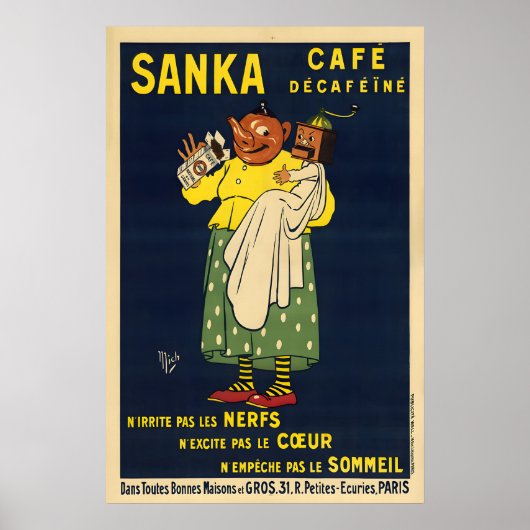 Sanka Vintage 1929 koffieposter Poster (Voorkant)