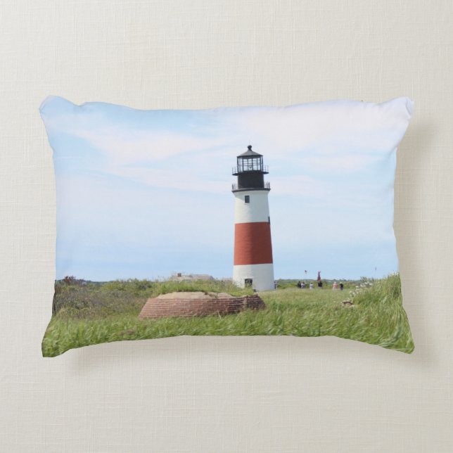 Sankaty Head Lighthouse MA Accent Pillow Kussen (Voorkant)