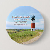 Sankaty Head Lighthouse, Nantucket MA Button Pin (Voorkant)