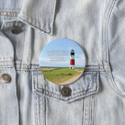 Sankaty Head Lighthouse, Nantucket MA Button Pin (In situ)