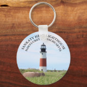 Sankaty Head Lighthouse, Nantucket MA Keyring Sleutelhanger (Voorkant)