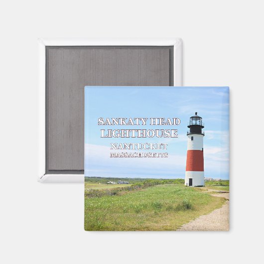 Sankaty Head Lighthouse, Nantucket MA Magnet (Voorkant / Achterkant)