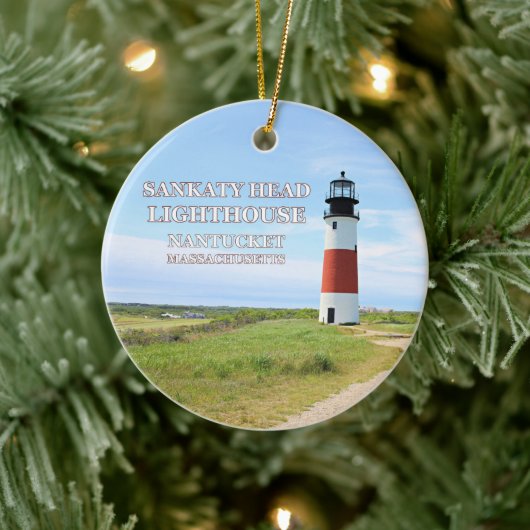 Sankaty Head Lighthouse, Nantucket MA Ornament (Boom)