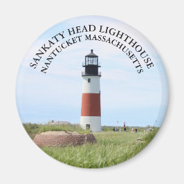 Sankaty Head Lighthouse, Nantucket MA Round Magnet