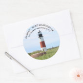Sankaty Head Lighthouse, Nantucket MA-Stickers Ronde Sticker (Envelop)